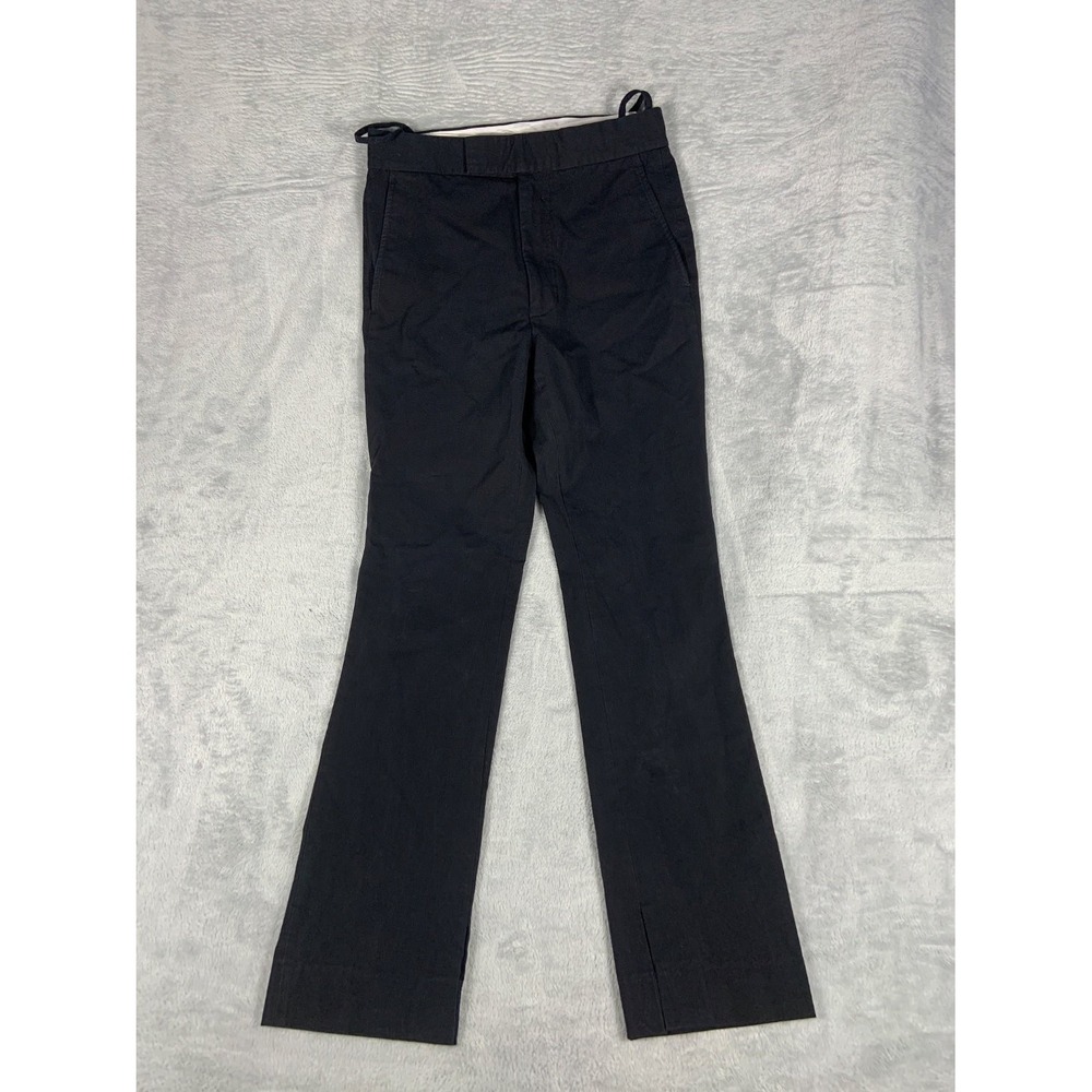 Helmut Lang Womens Size 4 Black Cotton Stretch Straight Leg Trousers Pants